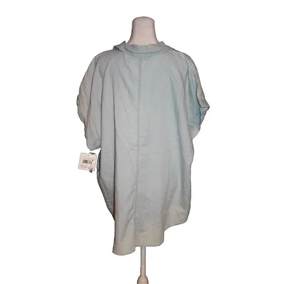 Falls Creek SS Utility Shirt Womens Size 2X Short Sleeve Blouse Top Button NEW - Picture 2 of 2